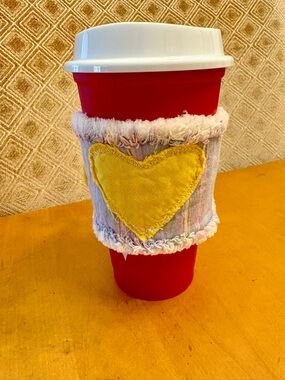 Handmade Heart Cup Cozy/Sleeve